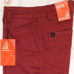 NEW - Ripzone Men's Crik Chino Pants - Red Pear (Q319), Size: 30/32